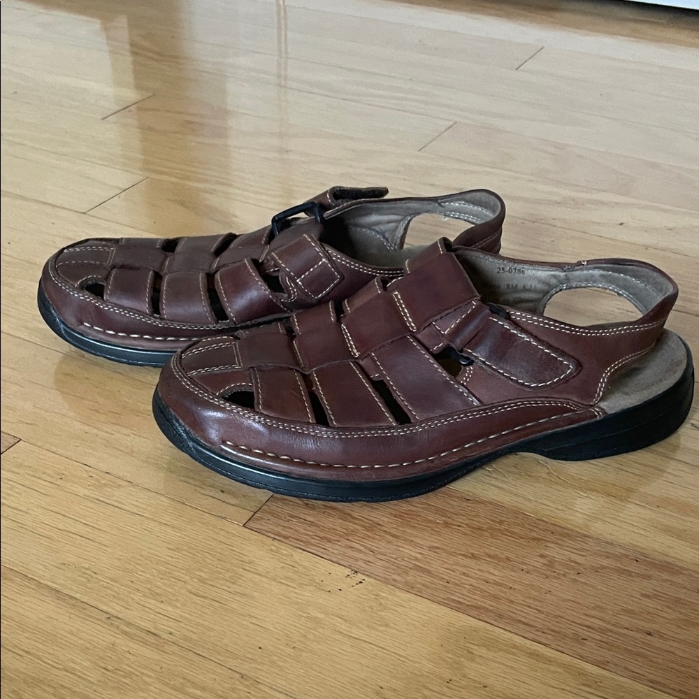 Johnston & Murphy Men's Brown Leather Sandals size 8